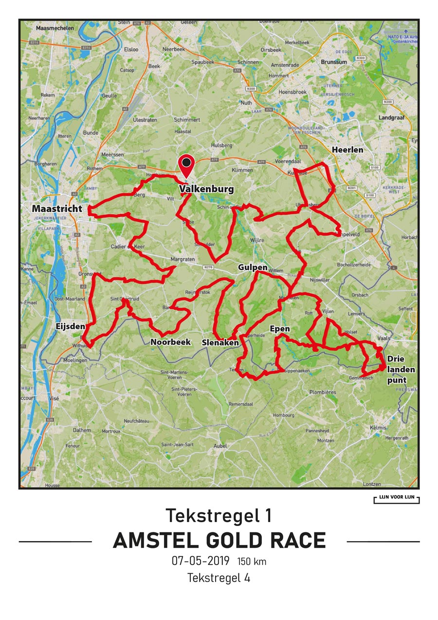 RoutePlaat Amstel gold Race 150km, 2019